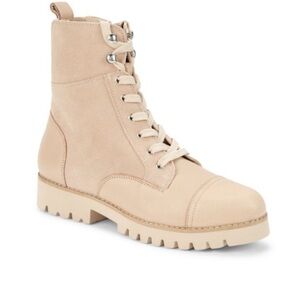 DONALD J PLINER sand Suede & Leather Ankle Boots size 8.5